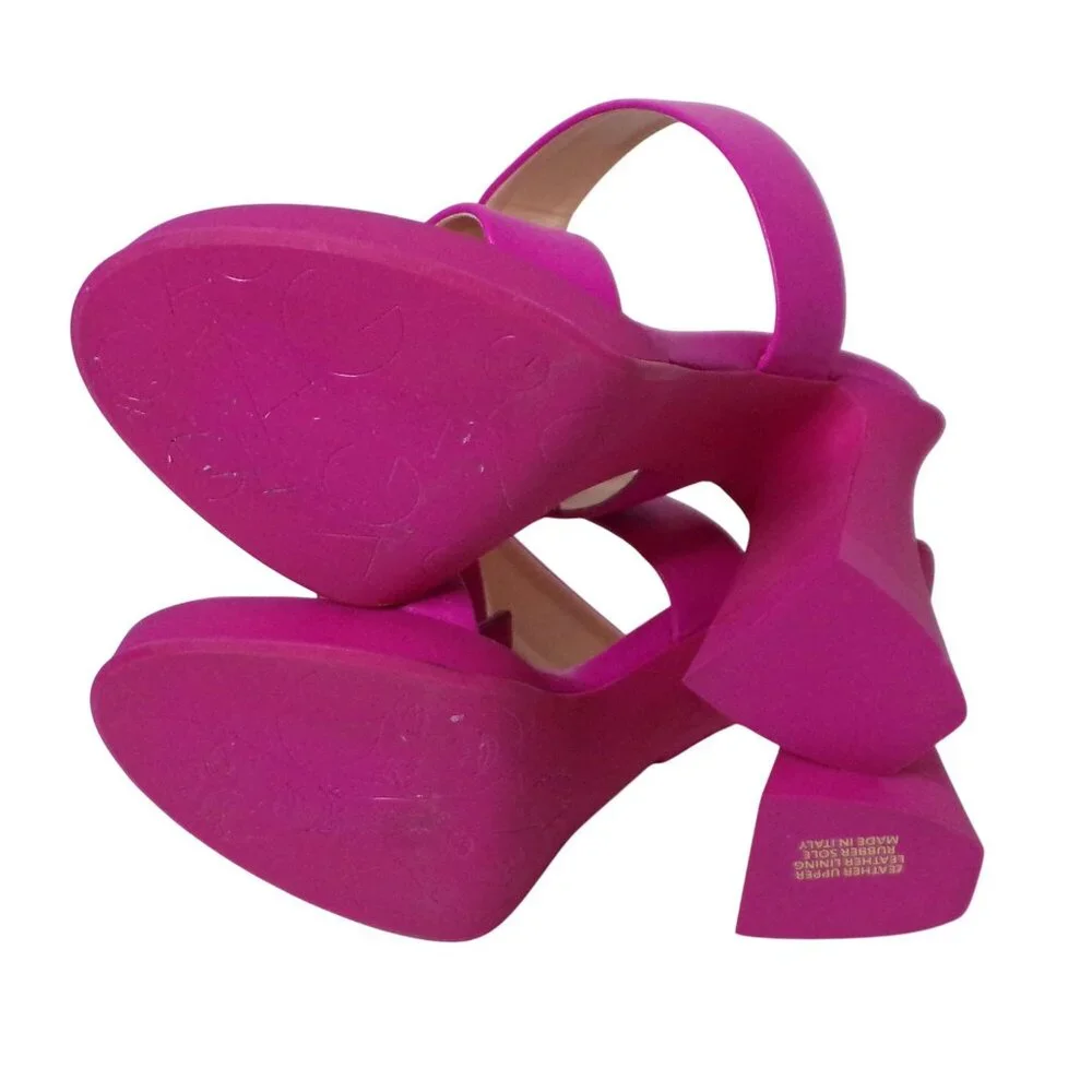 🆕 AGL Attilio Giusti Leombruni Janis Platform Sandal Shoes Leather Pink 6 - Picture 10 of 10